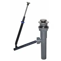 DANCO Sink Drain: Plastic, Brushed, 8 1/2 in Overall Ht, 2 1/8 in Overall Dia, Slip, 2 in Pipe Dia (MPN 9D0010693X)