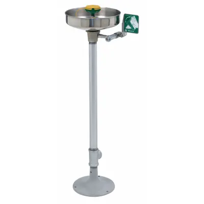 HAWS Plumbed Eyewash: Std, Floor Mnt, Eyes and Face Coverage, Covered - Floor-Mount Eyewash Stations