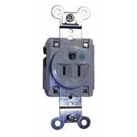 HUBBELL Receptacle: Hospital Grade Fed. Spec., Single, 5-15R, Gray, 125V AC, 15 A, 2 Pole / 3 Wire (MPN HBL8210GY)