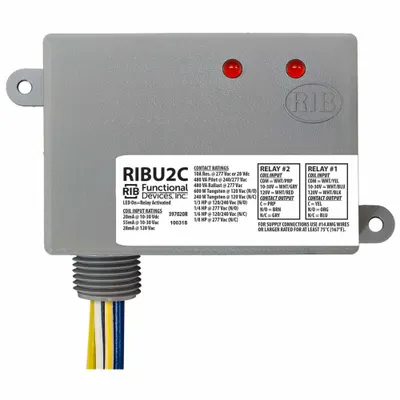 RIB Enclosed Pre-Wired Relay: 10 A Rating, 10-30V AC/DC/120V AC, DPDT - General Purpose Power Relays
