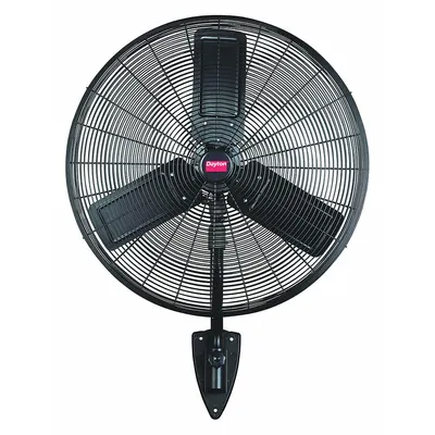 Dayton Mounted Fan: 24 in Blade Dia, 115V AC, 1/4 hp Motor HP, Wall Mount, Oscillating - Standard Industrial Wall-Mount Fans