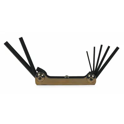 PROTO Hex Key Set: 1 - 5 Pieces, Folding, Metric, Std End, Short, 1 Pieces, Black Oxide - Folding Key Sets