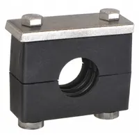 This beta clamp features a textured core that dampens vibration and reduces noise in piping systems. Made from 304 stainless steel, it resists corrosion in demanding environments. The ribbed bore provides secure pipe support while absorbing mechanical shock. Suitable for industrial applications such as hydraulics, pneumatics, and process lines