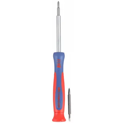 WESTWARD Multi-Bit Screwdriver: Phillips/Slotted Tip, #0/#00/1/8 in/5/32 in Tip Size - Precision Multi-Bit Screwdrivers