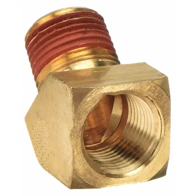 PARKER Metal Pipe Elbow: 45° Elbow, 3/8 in x 3/8 in - Threaded High-Pressure Pipe Fittings with Sealant