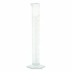 Plastic Graduated Cylinder, 100 mL, Polypropylene, Hexagon Base, Colorless