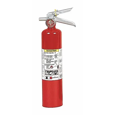 BADGER Fire Extinguisher: 2.5 lb Extinguisher Capacity, 1A:10B:C, Monoammonium Phosphate - Class ABC Fire Extinguishers
