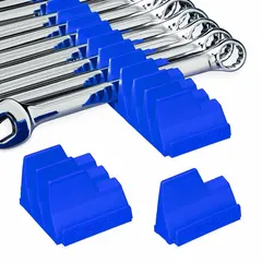 This modular wrench organizer is designed to store and organize wrenches inside a tool drawer. It keeps wrenches separated and accessible, reducing clutter. Suitable for use in maintenance, repair, and manufacturing settings. Overall width: 2 1/4 inches.