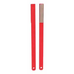 Fine-grade diamond abrasive file for sharpening cutting tools, dies, and precision edges. Each file measures 1 3/4 in L x 1/2 in W x 1/2 in H. Supplied in a 10-pack. Suitable for machining and maintenance applications.