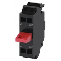 SIEMENS Contact Block: 22 mm Panel Mounting Size, 1NC, Momentary, 3SU1 Series, Spring Terminals (MPN 3SU14002AA103CA0)