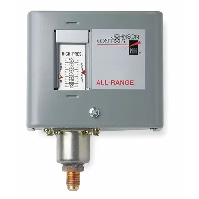 JOHNSON CONTROLS Single Pressure Control: High Limit, Manual Reset, 50 psi to 500 psi, Open on Rise - Single-Pressure Controls