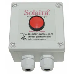 Single-phase timer control for all electric radiant heaters. Surface-mount design rated at 208/240V AC, 25 A, and 6000 W output. Used to schedule on/off cycles in heating applications.