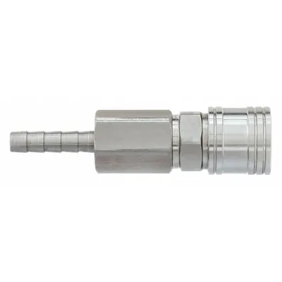 SPEEDAIRE Quick Connect Hose Coupling: 1/4 in Body Size, 1/4 in Hose Fitting Size - Asian-Style High-Flow Stainless Steel Quick-Connect Air Coupling Bodies