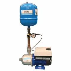 This constant-pressure booster pump system from GOULDS is designed to increase water pressure in residential and commercial water supply, irrigation, and pressure boosting applications. It features a 1 hp single-phase motor operating at 230V AC, delivering a maximum pressure boost of 45 psi. The pump has a 1-inch connection and a Totally Enclosed Fan Cooled (TEFC) enclosure for protection in various environments.