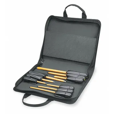 KLEIN TOOLS Insulated Screwdriver Set: 1-10 Pieces, 9 Pieces, Phillips/Slotted Tip - Insulated Screwdriver Sets