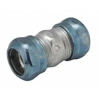 Compression Conduit Coupling: Steel, 1/2 in Trade Size, 2 1/16 in Overall Lg, Blue/Gray, Rain Tight (MPN 2922RT)