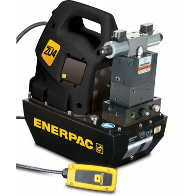ENERPAC Hydraulic Pump: 10,000 psi Max. Op Pressure, 60 cu in/min Max. Flow Rate - Corded High-Power Portable Electric Hydraulic Pump Units