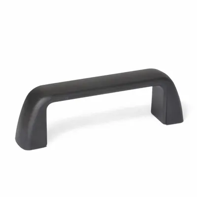 JW WINCO Pull Handle: Threaded Holes, Plastic, Black, M6 Screw Size, 0.31 in - Standard Pull Handles