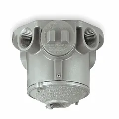 Aluminum mounting bracket with silver finish, 5 1/4 in length, designed for ceiling installation of hazardous location splice boxes and enclosures. Suitable for use in environments where flammable gases or dusts may be present.