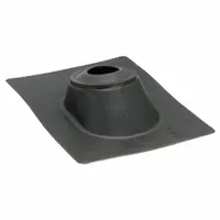 16"H 12"W ThrmPlsc Roof Vent Pipe Flshng: For Pitched Roof, Rectangular Base, For 1 Pipes, Rubber (MPN 11911)