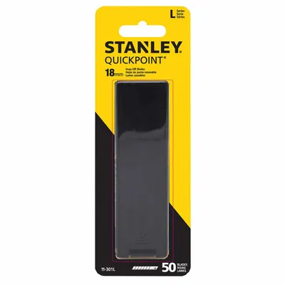 STANLEY Snap-Off Blade: 4 1/4 in Blade Lg, 11/16 in Blade Wd, 0.02 in Blade Thick - Straight-Edge Standard-Tip Replacement Snap-Off Blades