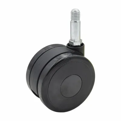 ALCO Stem Caster: Swivel, No Brake, Stem, Black, Basic American - Casters for Healthcare Beds