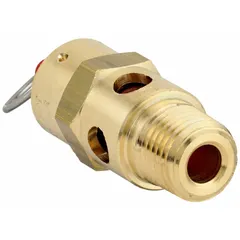 This pneumatic safety valve is designed for reciprocating compressors. It automatically releases excess pressure to protect the compressor system from overpressure conditions, ensuring safe operation in industrial compressed air applications.
