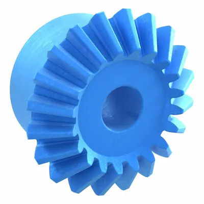 KHK GEARS Miter Gear: For 90° Shaft Angle, Module m 4, 20 Teeth, Nylon, 20 mm Bore Dia - Straight Teeth Metric Miter Gears