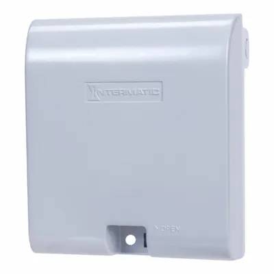 INTERMATIC While In Use Weatherproof Cover: 2 Gangs, Vertical, Die-Cast Aluminum, Gray - 2-Gang While-In-Use Weatherproof Covers
