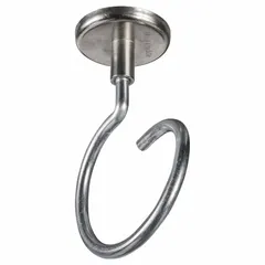 This steel magnetic-mount bridle ring and saddle ring is designed for ceiling-mounted cable management. It attaches to a metal washer and supports cable bundles up to 2 inches in diameter with a maximum load capacity of 90 lb. Suitable for organizing and securing cables in industrial and commercial environments.