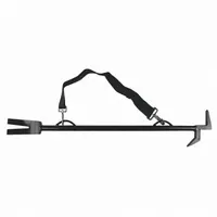 This forcible entry tool is a New York Hook type with a 36-inch round carbon steel handle. It includes a strap for secure grip. Designed for prying, pulling, and breaching during firefighting and rescue operations