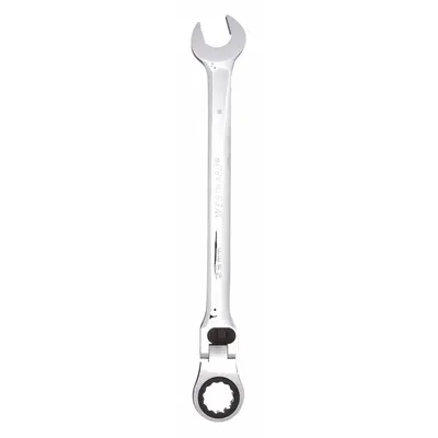 WESTWARD Combination Wrench: Alloy Steel, Chrome, 25 mm Head Size, 15 in Overall Lg - Metric 12-Point Ratcheting Combination Wrenches