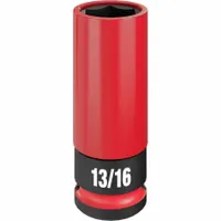 MILWAUKEE Lug Nut Wheel Socket: 1/2 in Drive Size, SAE, 13/16 in Socket Size, 6-Point, Deep, Socket (MPN 49-66-7811)