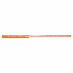 Single-conductor continuous flexing motor cable with 6 AWG copper conductor, PVC jacket rated 600 V, and integrated ground. Oil and grease resistant, meeting CSA standards. Suitable for fixed installations (8 x OD bend radius), flexible applications (12 x OD), and e-chain/cable carrier systems (15 x OD).