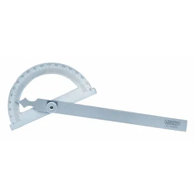INSIZE Manual-Reading Protractor: 4 45/64 in Blade Lg, 0°to 180°, 1° Graduations - Manual-Reading Protractors