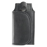 HEROS PRIDE Key Holder: Black, Leather, Plain, 4 1/2 in x 65 mm, Hook-and-Loop Closure (MPN 1485PB)
