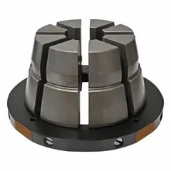 This crimping die is used for industrial applications to attach connectors or terminals to cables or hoses. It has a 27 mm maximum capacity and is identified by its brown color. The die profile is defined by attributes PC150 and PC160I for consistent crimps.