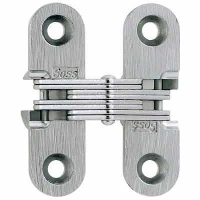 SOSS Concealed Hinge: 1 3/4 in Leaf Ht, 1/2 in Leaf Wd, Full Mortise Mounting - Full Mortise-Mount Concealed Hinges