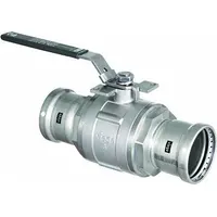 VIEGA MEGAPRESS Manual Two-Way Ball Valve: 4 in Nominal Valve Size, 316 Stainless Steel, Two-Piece (MPN 86815)