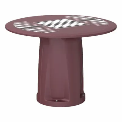 CORTECH Table: 28 in Overall Ht, 42 in Overall Dia, Game Top Included, Ballast Accepted - Cylinder Base Tables