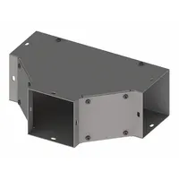 HOFFMAN Wireway Tee: 4 in Wd, 4 in Ht, 16 ga Gauge, 1, Screw-On Cover, Steel, Painted (MPN F44T)