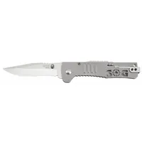 SOG Folding Knife: 3 1/4 in Blade Lg, 4 1/4 in Closed Lg, 7 1/2 in Overall Lg, Stainless Steel (MPN SJ31-CP)