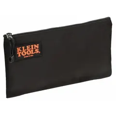 This nylon flat zippered tool bag is made of black Cordura fabric. It measures 12-1/2 inches wide by 1/2 inch deep by 7 inches high, with no inside pockets. Suitable for carrying small hand tools, meters, or testers where a slim profile is needed.