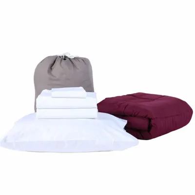 MARTEX Bed and Cot Sheets: Burgundy, 100% Polyester Fabric Material - Bedding & Bath Linen Sets