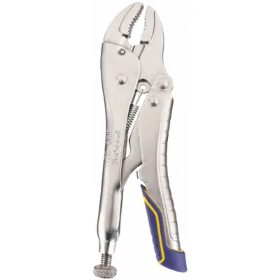 IRWIN Locking Plier: Curved, Quick Release, 1 1/2 in Max Jaw Opening, 7 in Overall Lg - Curved-Jaw Locking Pliers