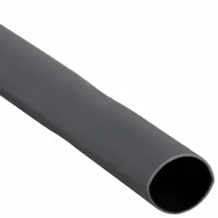 Black adhesive-lined heat shrink tubing with split-resistant design. Inner diameter before shrinking 0.19 in, after shrinking 0.06 in. Supplied in 4 ft lengths, 12 pieces per pack. Used for insulating, protecting, and sealing electrical connections and cables in wiring applications.