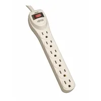 TRIPP LITE Outlet Strip: 6 Outlets, 4 ft Cord Lg, 15 A Current, Not UL Rated for Healthcare, Gray (MPN PS6)