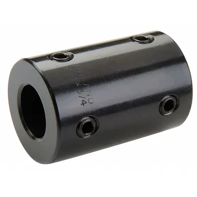 RULAND MANUFACTURING Rigid Shaft Coupling: 1/2 in Bore Dia 1, 1/2 in Bore Dia 2, Round - Set Screw Rigid Shaft Couplings