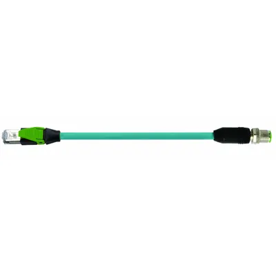 MURRELEKTRONIK Cordset: Cat6, M12 Male Straight x RJ45 Male Straight, 2 m Lg, TPE - M12 Connector to RJ45 Connector Cordsets