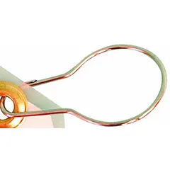 Steel snap hook loop for attaching identification tags to equipment, pipes, or machinery. Silver finish, 2 13/16 in length, 2 13/16 in inside diameter, 1/2 in opening size. Ready to use; coupling link not included.